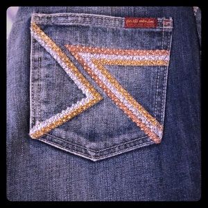 Seven for All Mankind, brand new,  pink crystals